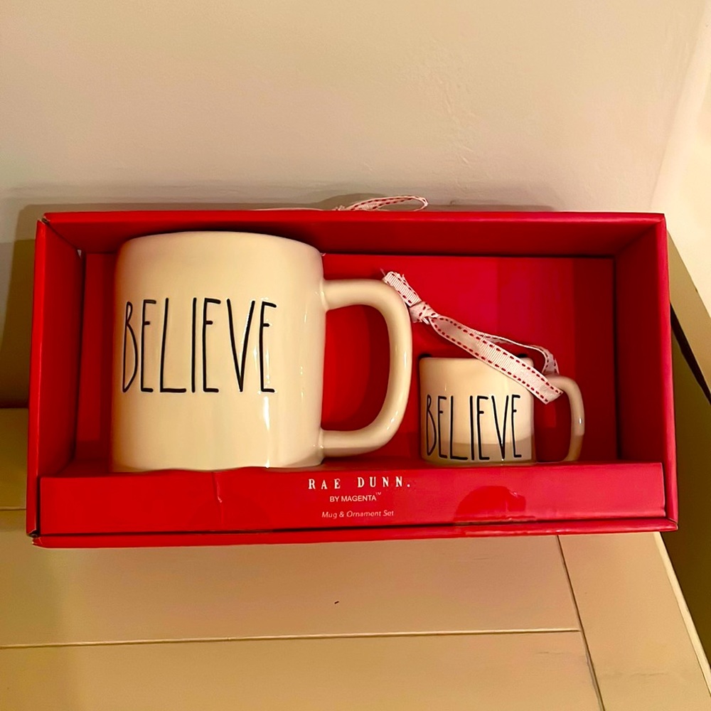 Rae Dunn mug & ornament set
